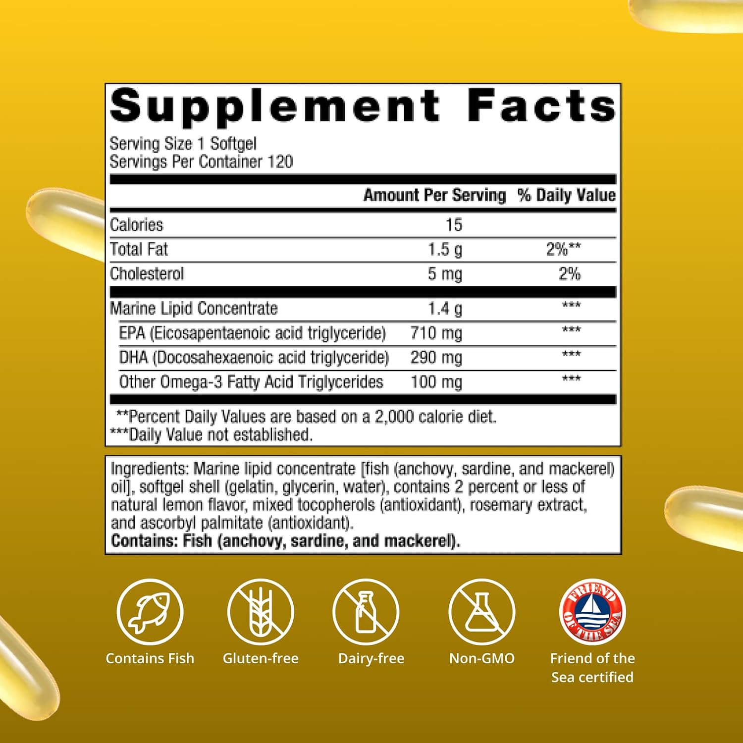 Metagenics OmegaGenics Omega-3 Fish Oil 1000mg EPA DHA -High Potency Omega 3 Supplement for Heart, Brain & Joint Health-Sustainably Sourced- 60 Softgels