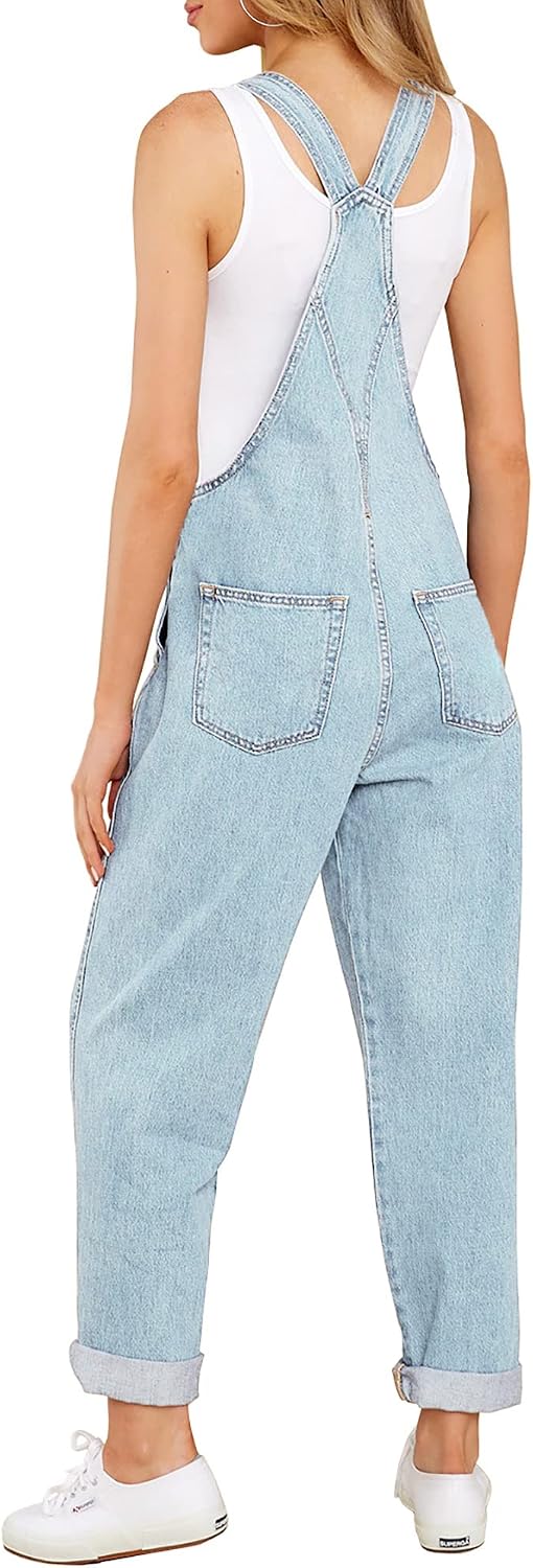 LookbookStore Denim Overalls for Women Dressy Stretch Bib Jean Jumpsuits