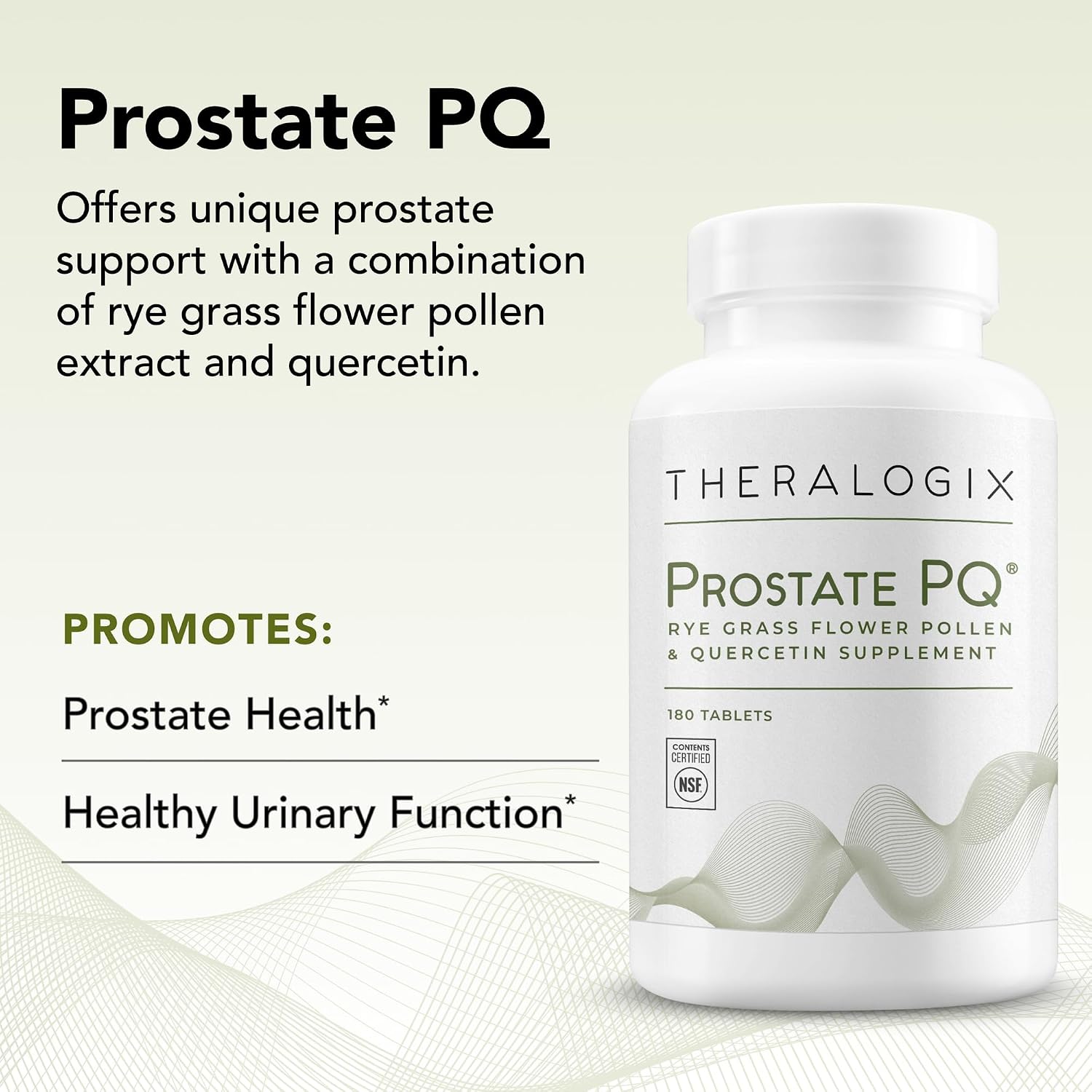 Theralogix Prostate PQ - Rye Grass Pollen Extract & Quercetin Supplement - 90-Day Supply - Antioxidant Support for Prostate & Pelvic Health &