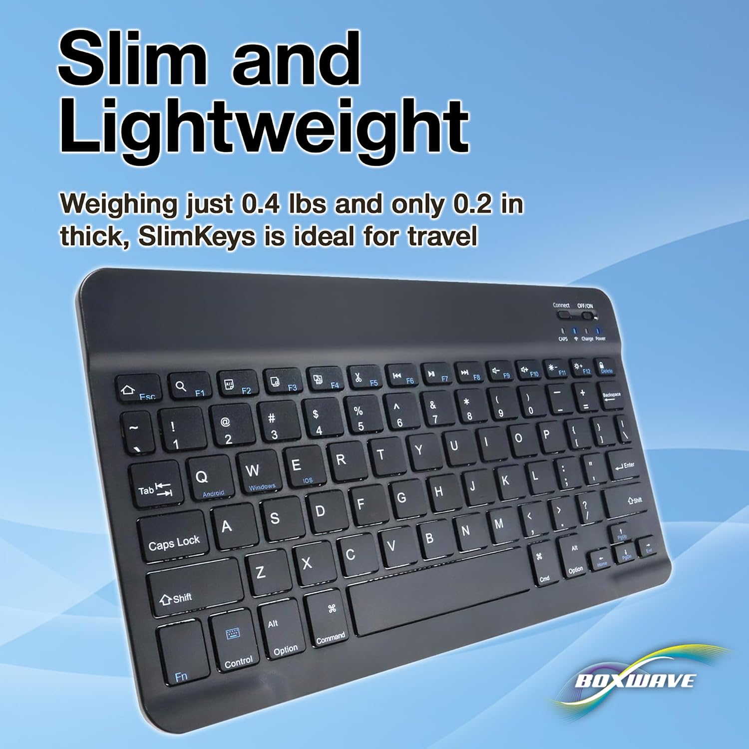 BoxWave Keyboard Compatible with Motorola Bravo MB520 - SlimKeys Bluetooth Keyboard, Portable Thin with Chiclet-Style Keys - Jet Black