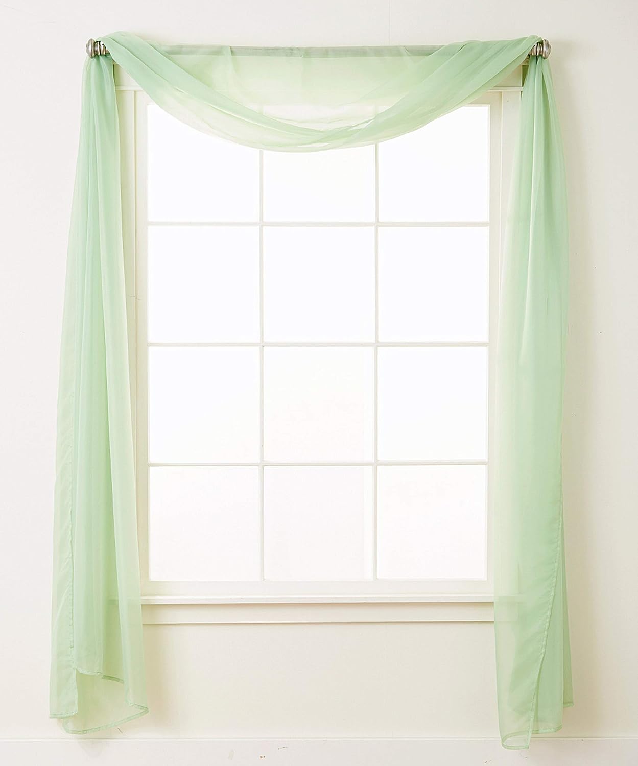 Elegant Comfort Luxury Sheer Curtains, Window Treatment Curtain Panels with Rod Pocket for Kitchen, Bedroom and Living Room (55 x 216-inches Long)