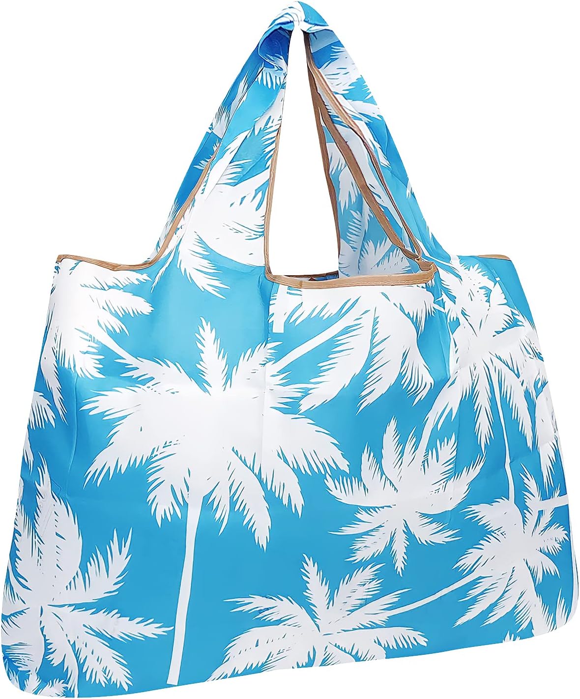 allydrew Large Foldable Tote Nylon Reusable Grocery Bags, Gray Ferns