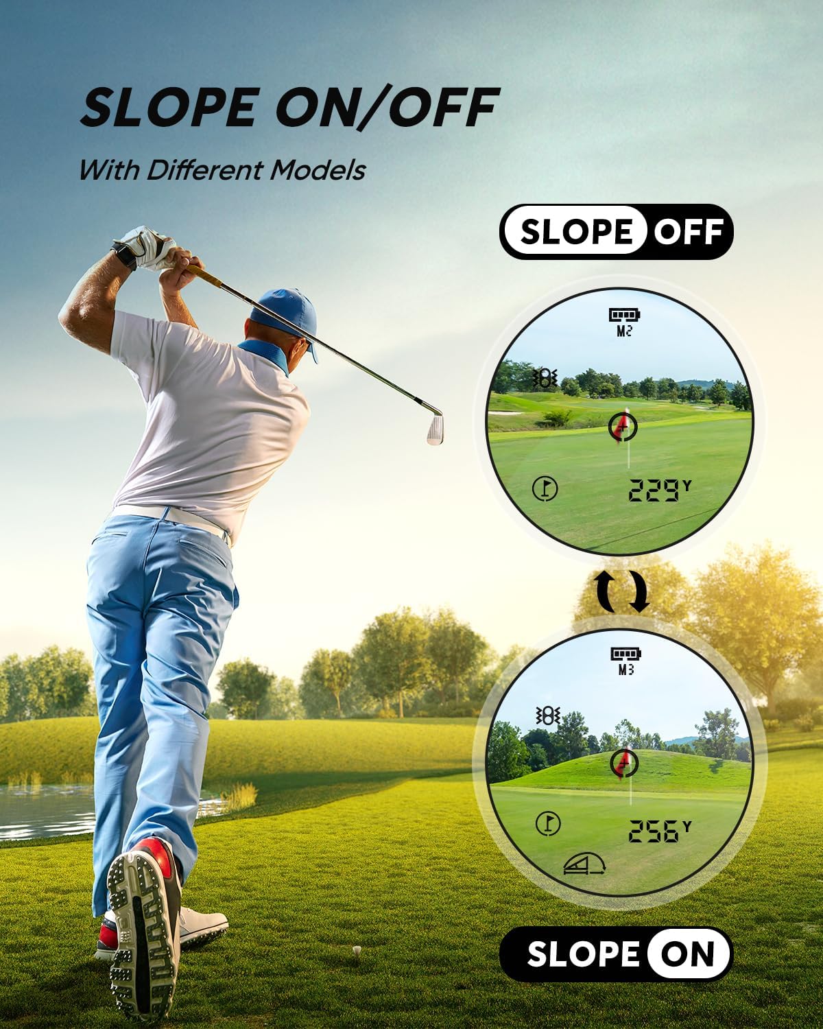 Wosports Golf Rangefinder, 800 Yards Laser Distance Finder with Slope, Flag-Lock with Vibration Distance/Speed/Angle Measurement
