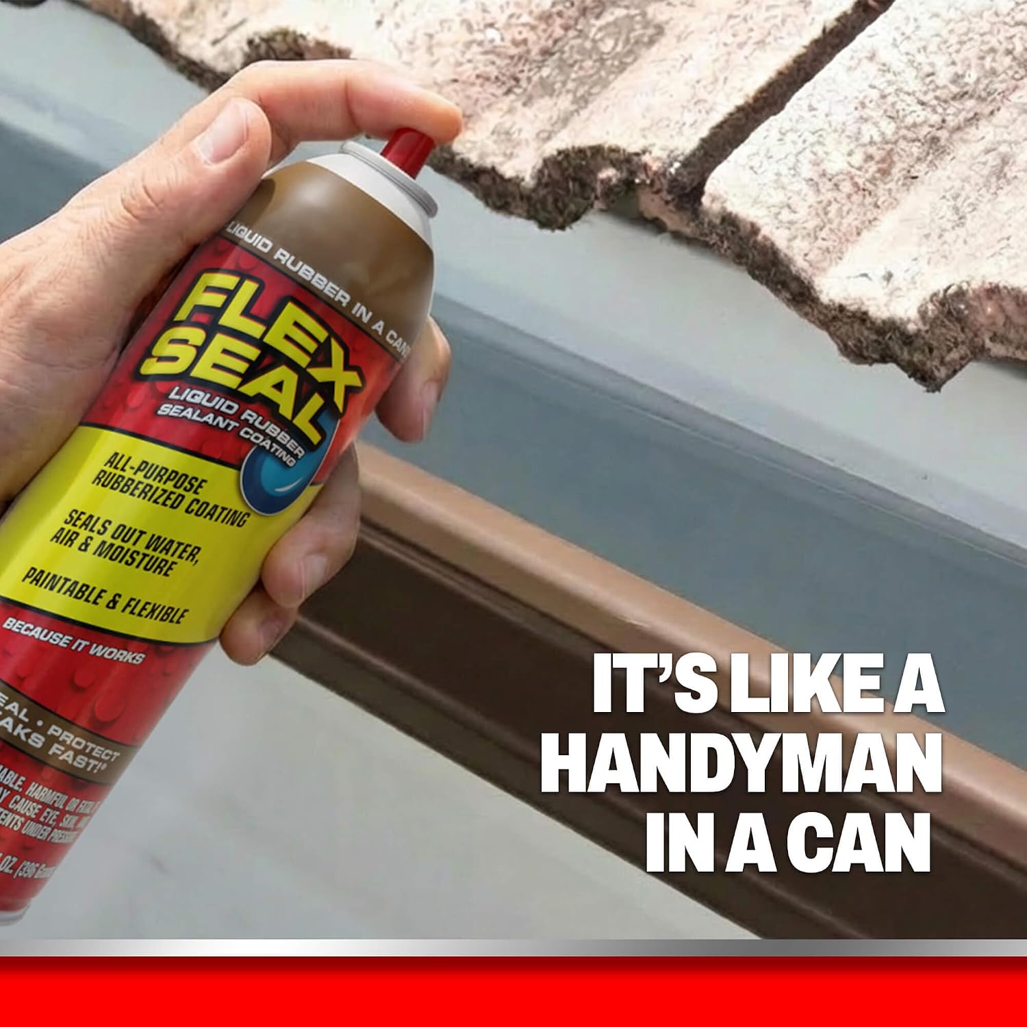 Flex Seal, 14 oz, 2-Pack, Black, Stop Leaks Instantly, Waterproof Rubber Spray On Sealant Coating, Perfect for Gutters, Wood, RV, Campers, Roof Repair, Skylights, Windows, and More