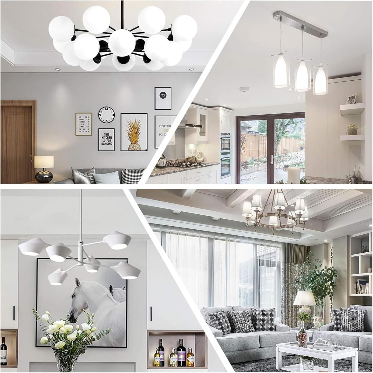 KLG E12 LED Bulb, Mini Candelabra Base, 4W (40W Equivalent), 5000K Daylight White Non-Dimmable, T3/T4 Small Bulb for Ceiling Fans and Chandeliers