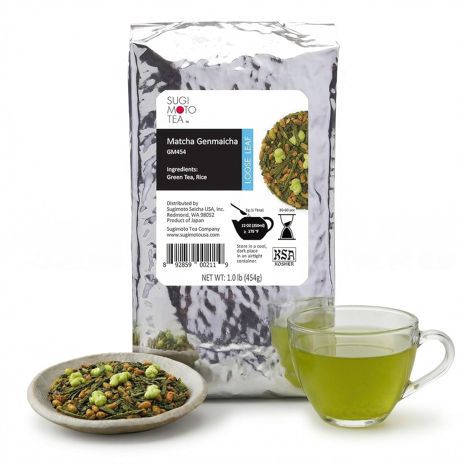 SUGIMOTO TEA Japanese Sencha Fukamushi Green Tea Loose Leaf Bulk 1.0 lb (454 g)