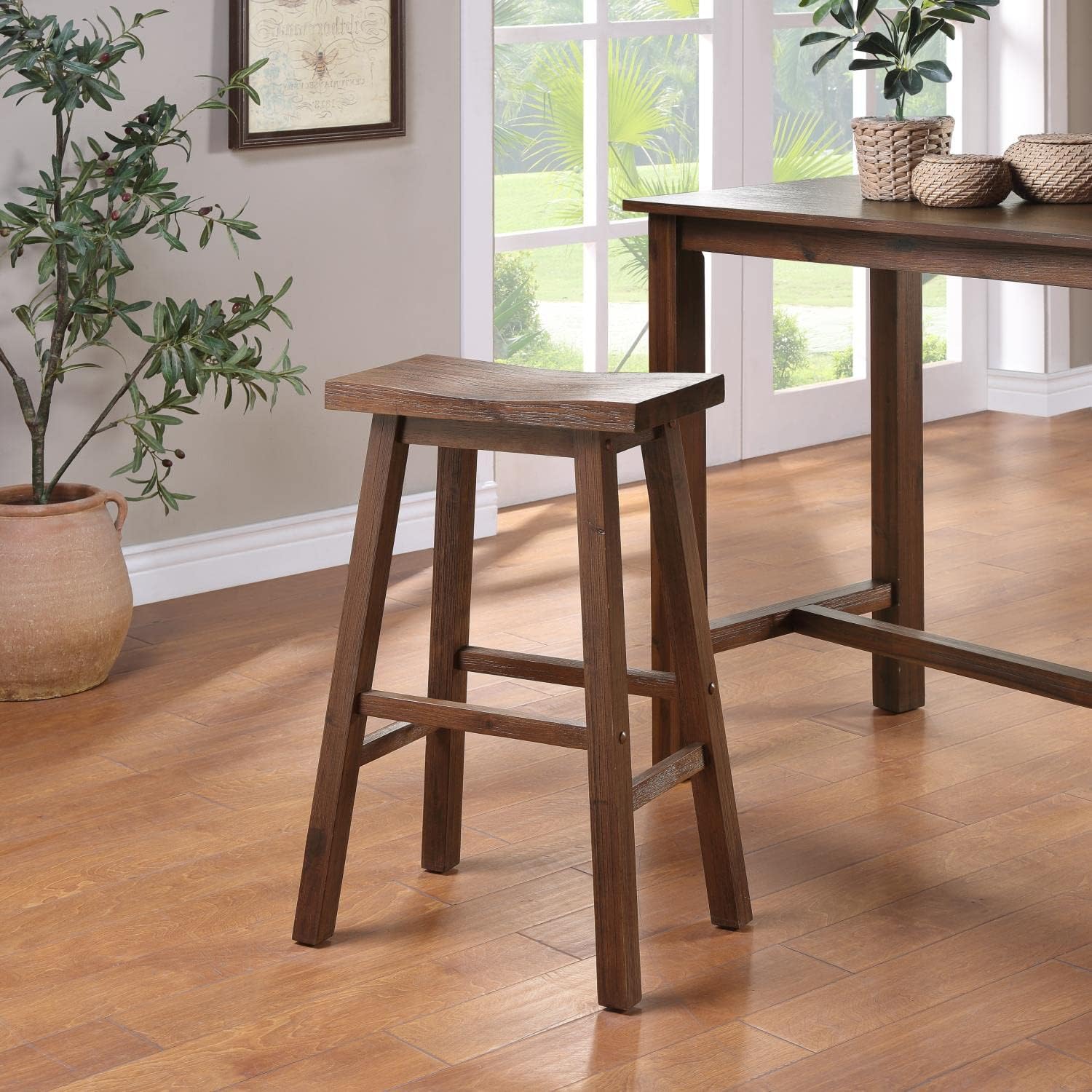 Boraam Sonoma Saddle Stool, Chestnut