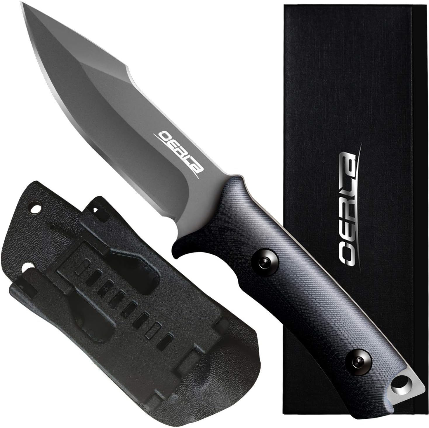 OERLA Fixed Blade Knife, Full Tang 420HC Stainless Steel Camping Knife, Outdoor EDC Hunting Survival Utility Knife with G10 Handle and Kydex Sheath