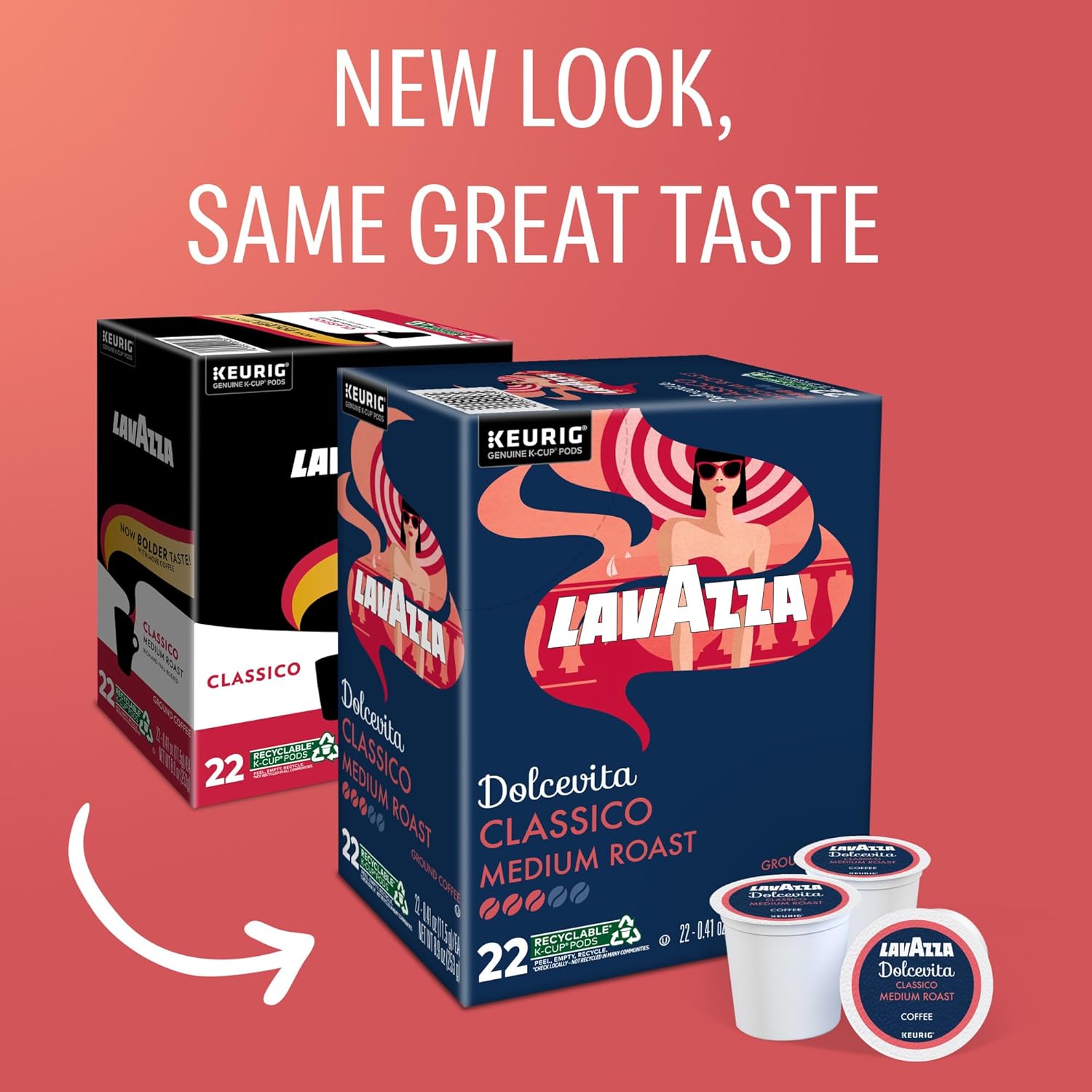 Lavazza Espresso, Single-Serve Keurig K-Cup Pods, Medium Roast Coffee, 32-Count Box