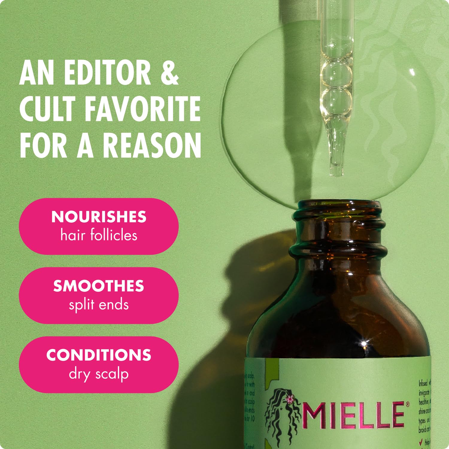Mielle Organics Rosemary & Mint Hair Oil - Strengthening Biotin Oil Infused Frizzy & Damaged Hair Care - Split Ends & Dry Scalp Treatment to Support