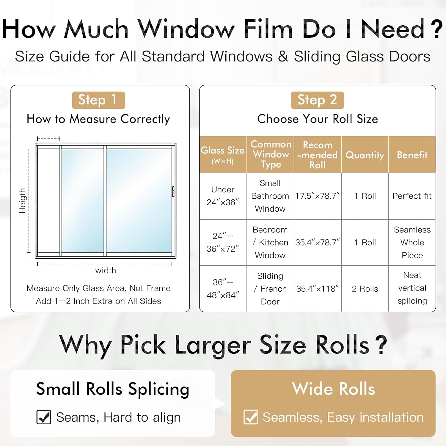 Haton Window Privacy Film, Frosted Stripe Non-Adhesive, 17.5" x 78.7"