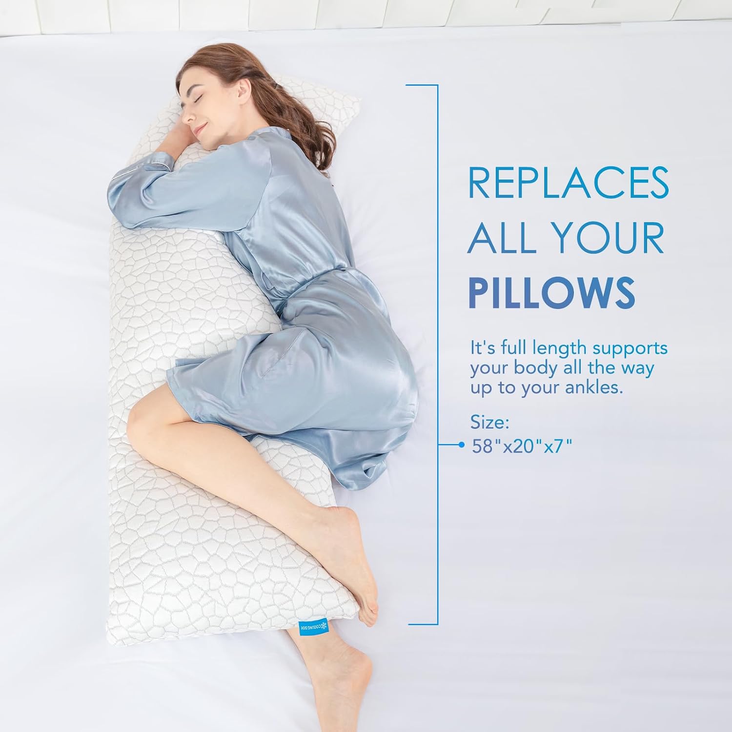 SUPA MODERN Cooling Pillow Queen Size Set of 2, CertiPUR-US Shredded Memory Foam Pillows for Sleeping, Cool Bed Pillows for Hot Sleepers, Adjustable Firm Pillow for Side,Back,Stomach Sleepers