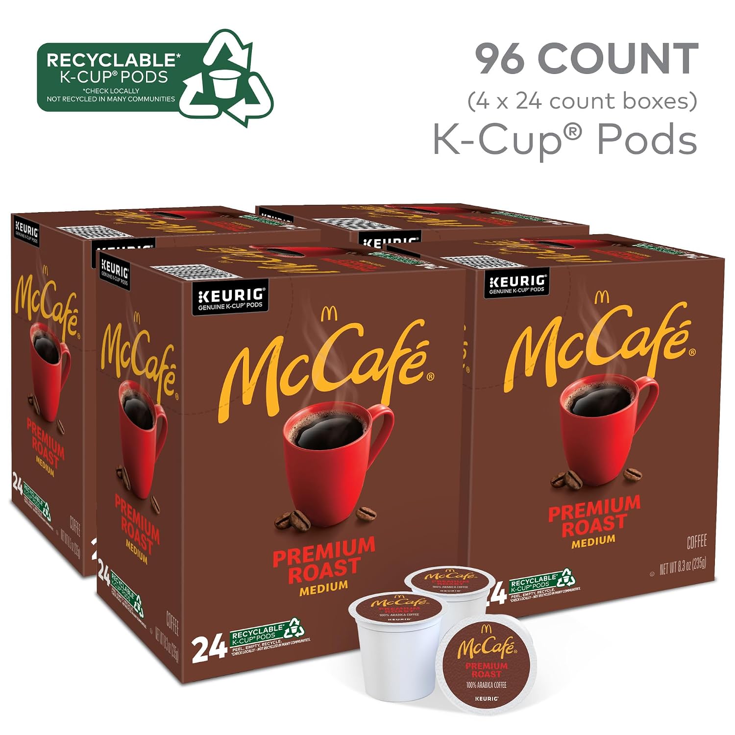 McCafe Premium Roast Coffee, Single Serve Keurig K-Cup Pods, Medium Roast, 84 Count