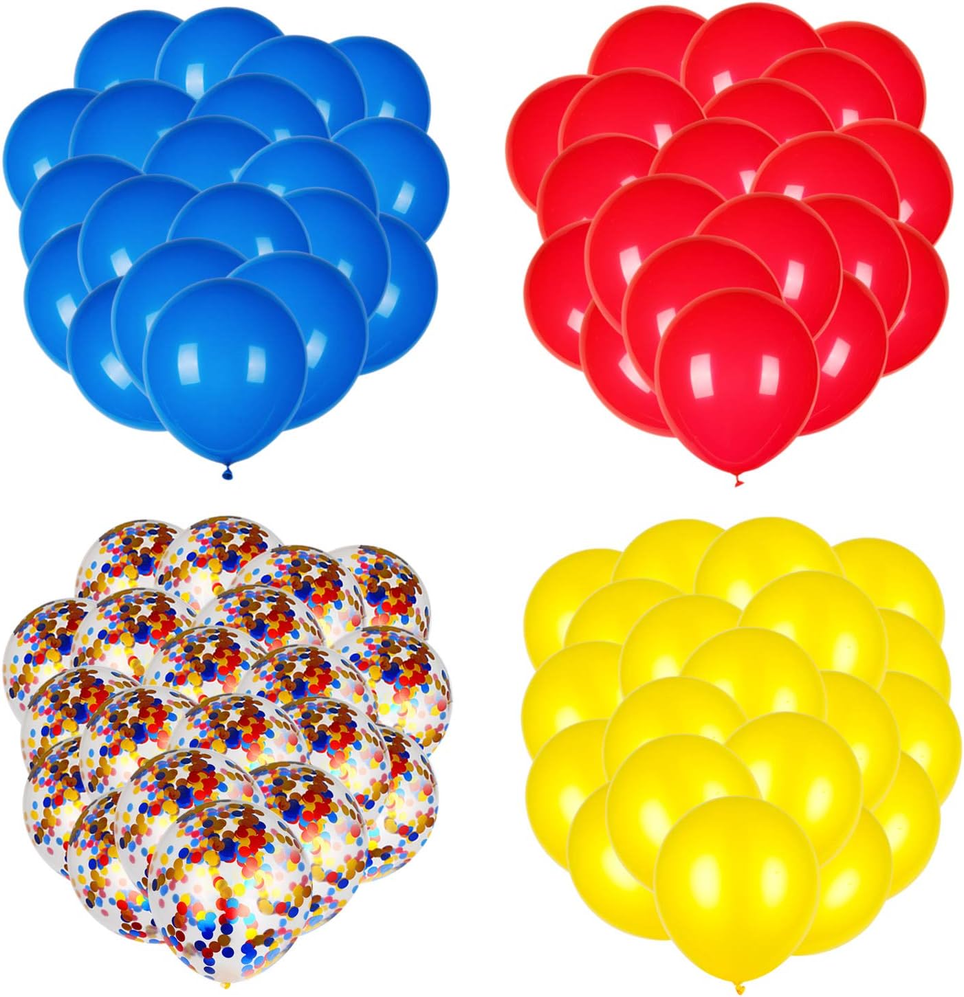 JOYYPOP 80 PCS Red White Blue Balloons 12 in with Confetti for 4th of July