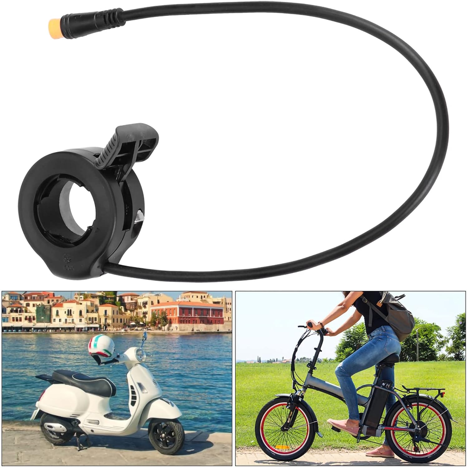 Alomejor Electric Scooter Thumb Throttle, Speed Control Finger Throttle Accelerator with Connector for Electric Scooters
