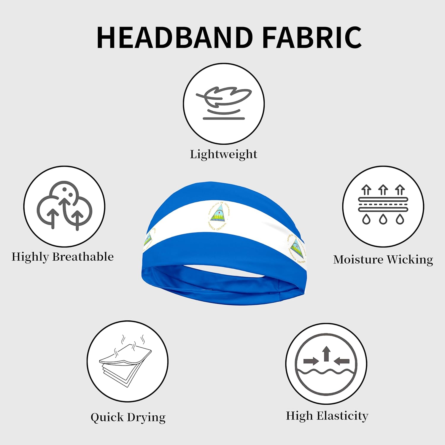 Sports Headband for Women Men,Flag Pattern Workout Head Band,Sweat Bands,Women Running Cycling Yoga Fitness,WorkoutSports Gift