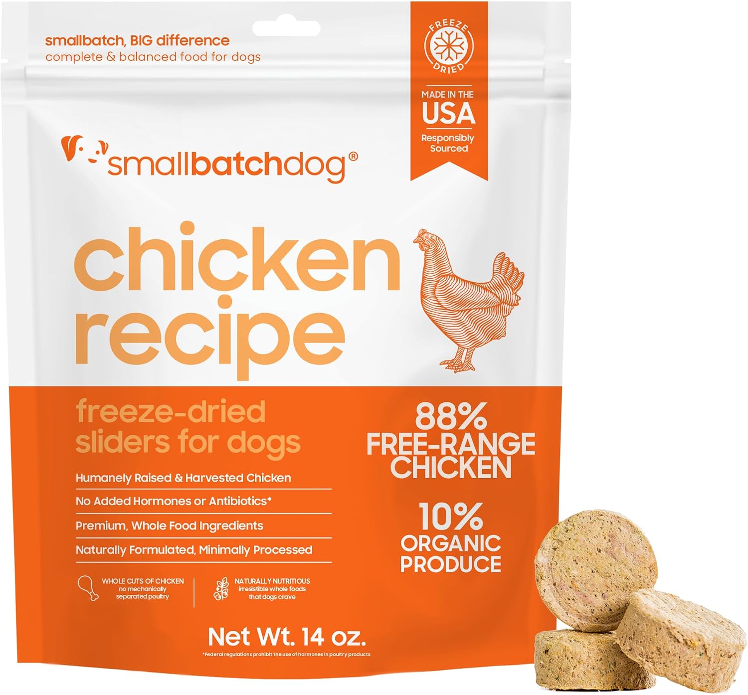 smallbatch Freeze Dried Raw Dog Food, Grass-Fed Beef Recipe, 14 oz | High Protein Dog Food, Grain-Free, Single Protein, for Picky Eaters, Hydrate & Serve, All Life Stages, Puppies & Adult Dogs