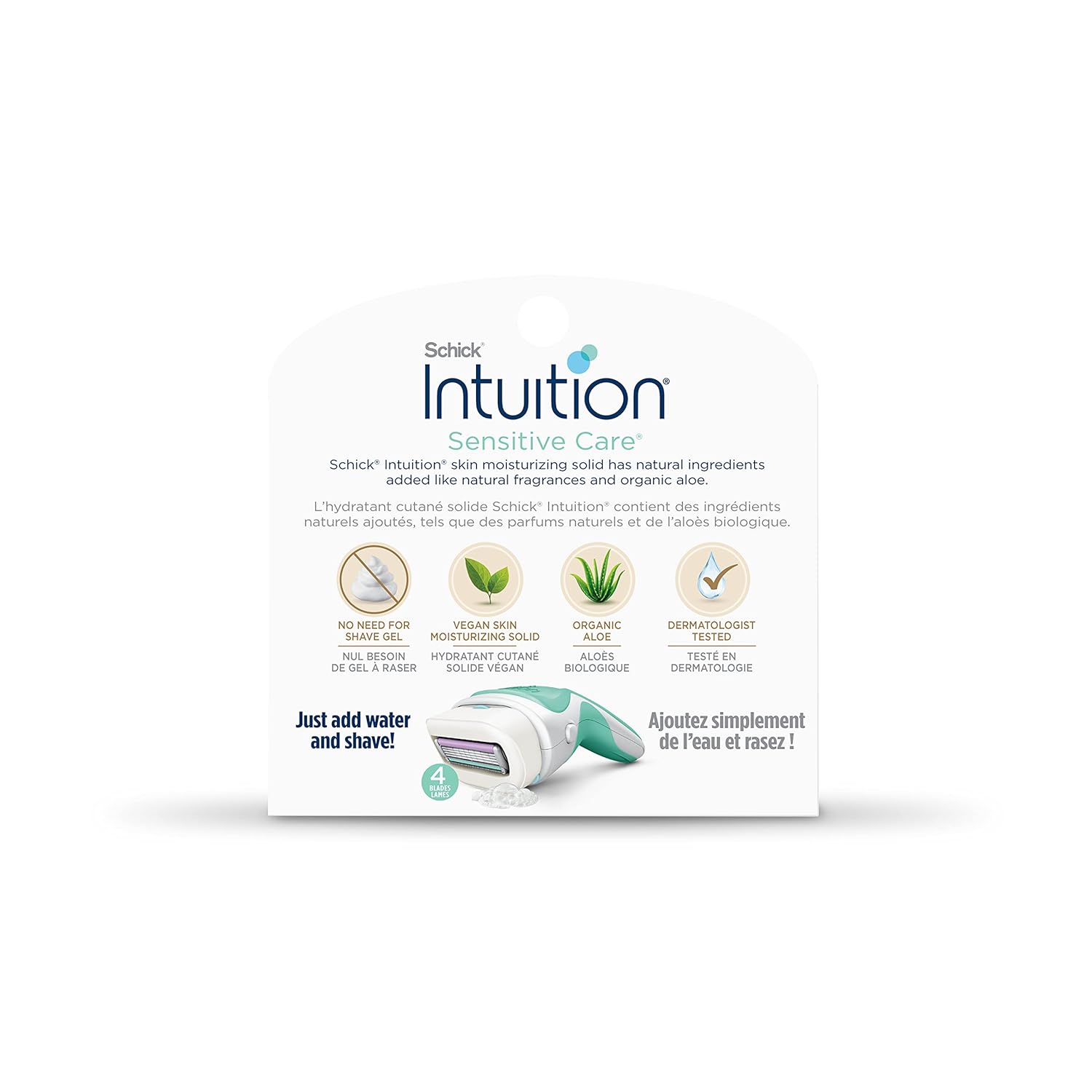 INTUITION Schick Refill, Razors for Women Sensitive Skin | Intuition Razor Blades Refill with Organic Aloe, Razor Refills , 6 Count (Pack of 1)