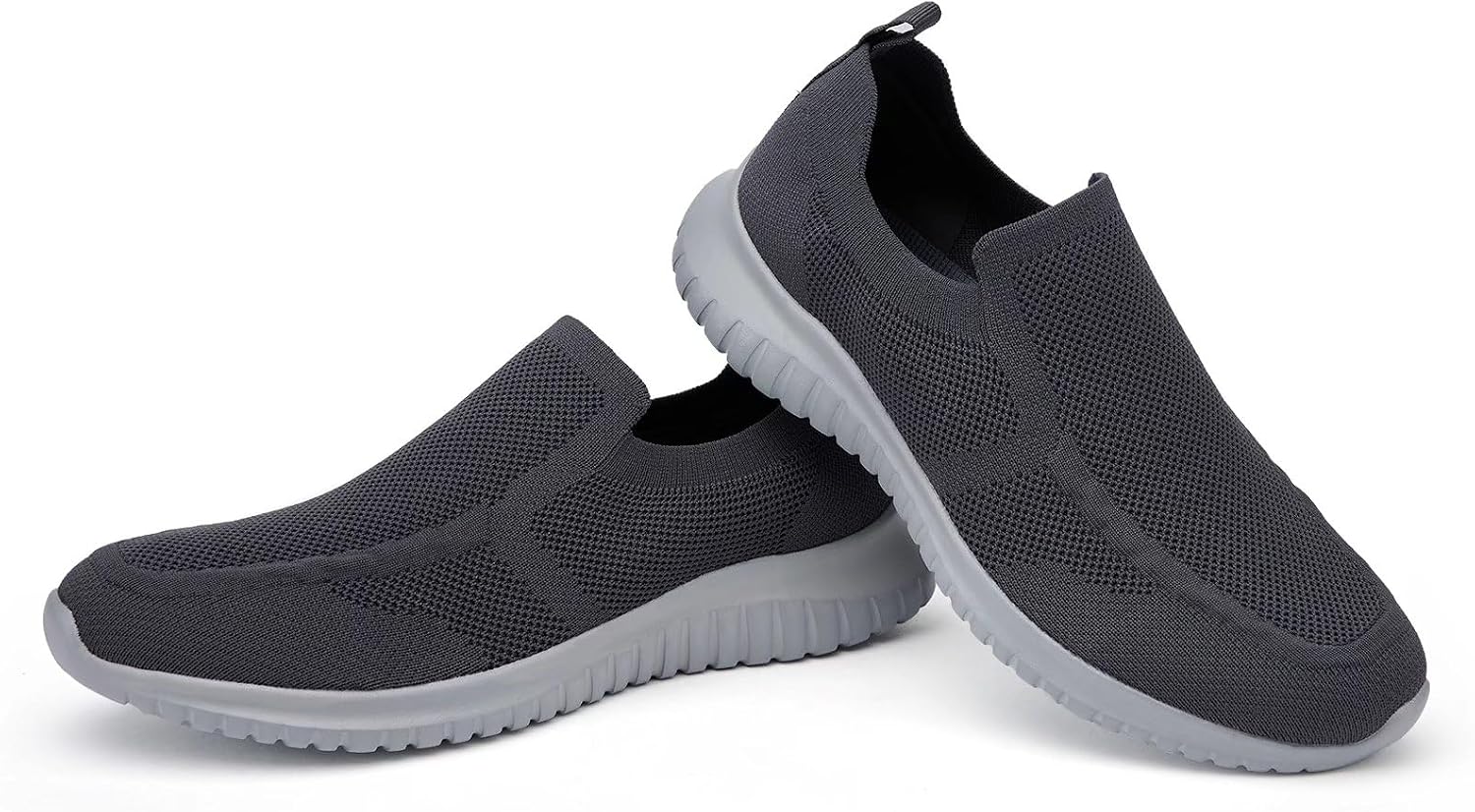 konhill Mens Slip-On Knit Walking Sneakers