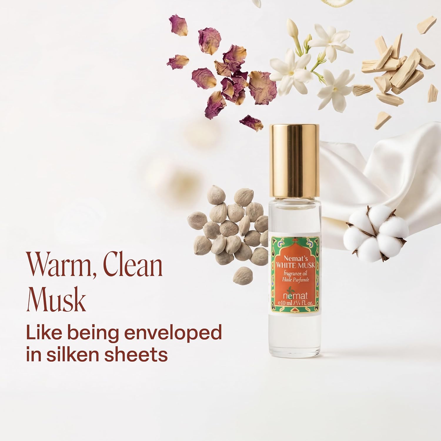 Nemat Amber Perfume Oil Roll-On for Women & Men, 10 ml | Long lasting fragrance, Alcohol free, Essential oil based, Vegan formula, Clean scent, Unisex body oil