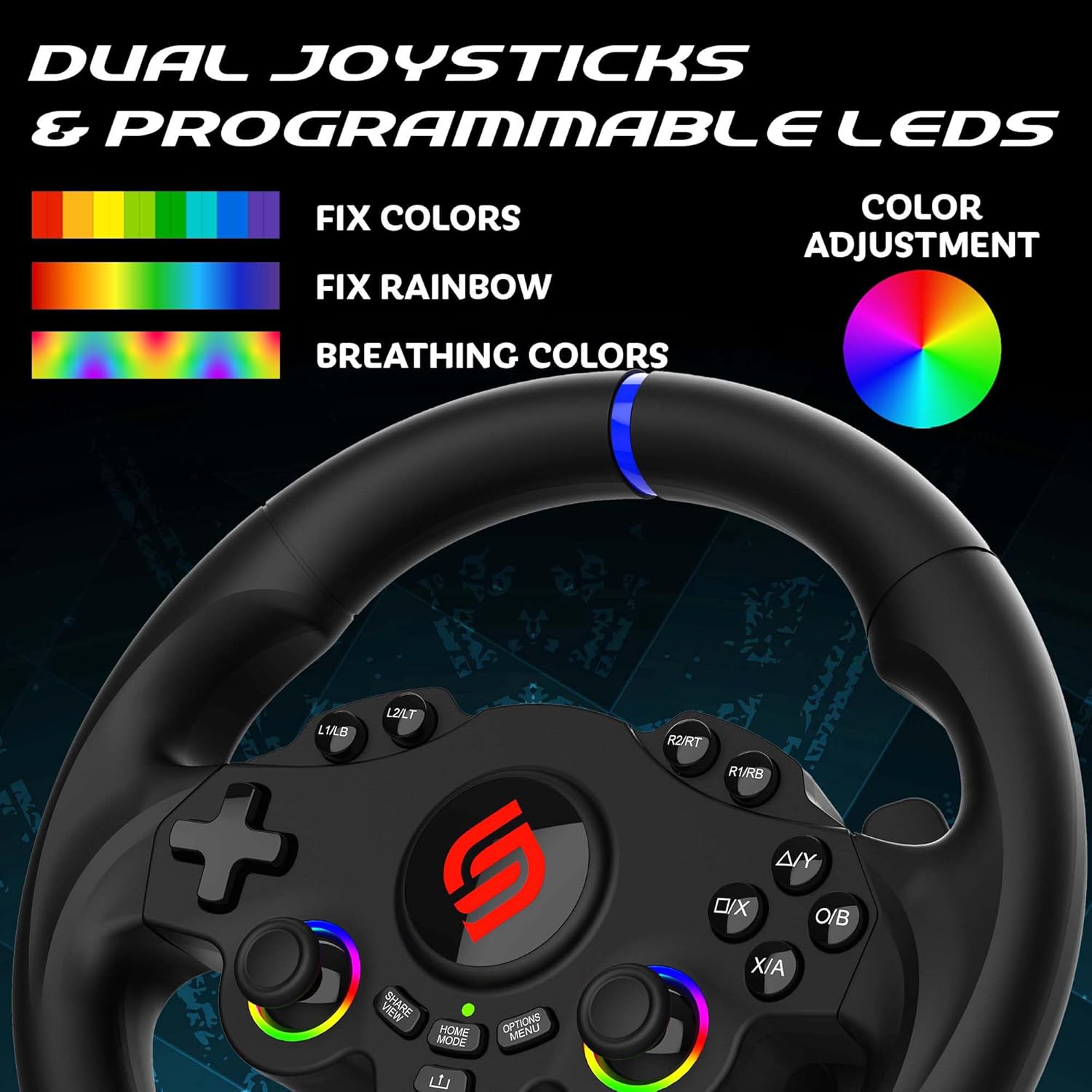 SUBSONIC Racing SV250 Gaming Steering Wheel Switch 2, PS4, Xbox & PC – 180°