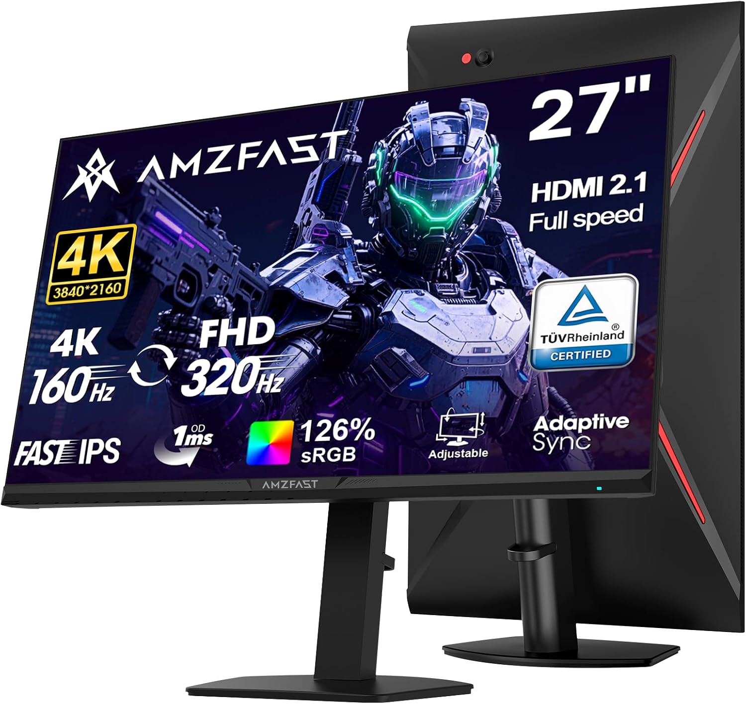 Amzfast 34 Inch Curved Monitor 240Hz UWQHD (3440x1440) Gaming Monitor, 1ms G-SYNC Compatible, 1500R, PIP/PBP, HDR400, 96% DCI-P3, Tilt/Swivel/Height Adjustable, TÜV Rheinland, HDMI 2.1, AMZG34C8 Pro