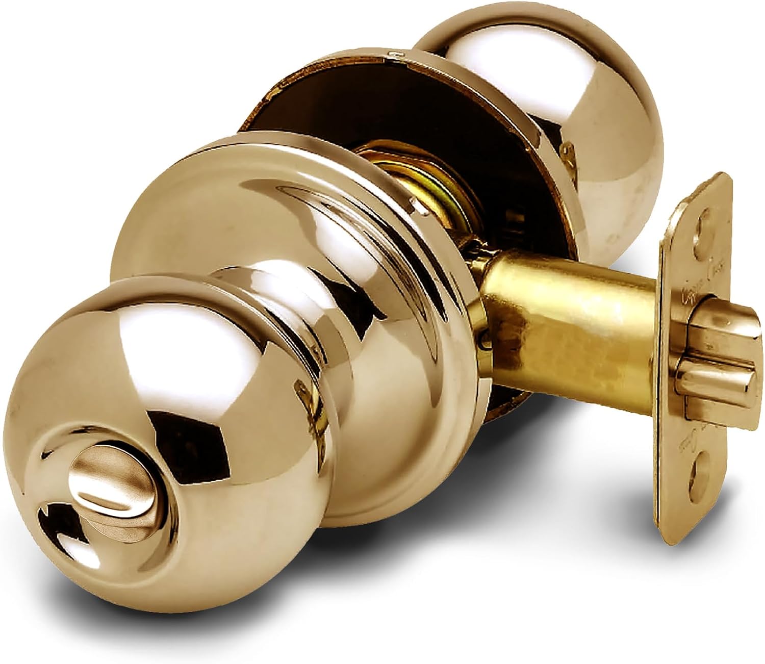 Copper Creek Privacy Interior Door Knob – ANSI Grade-3 Certified, Modern Heavy Duty Handle, Easy Install and Reversible for Bedroom, Bathroom & Closets – Satin Stainless (1 Pack)