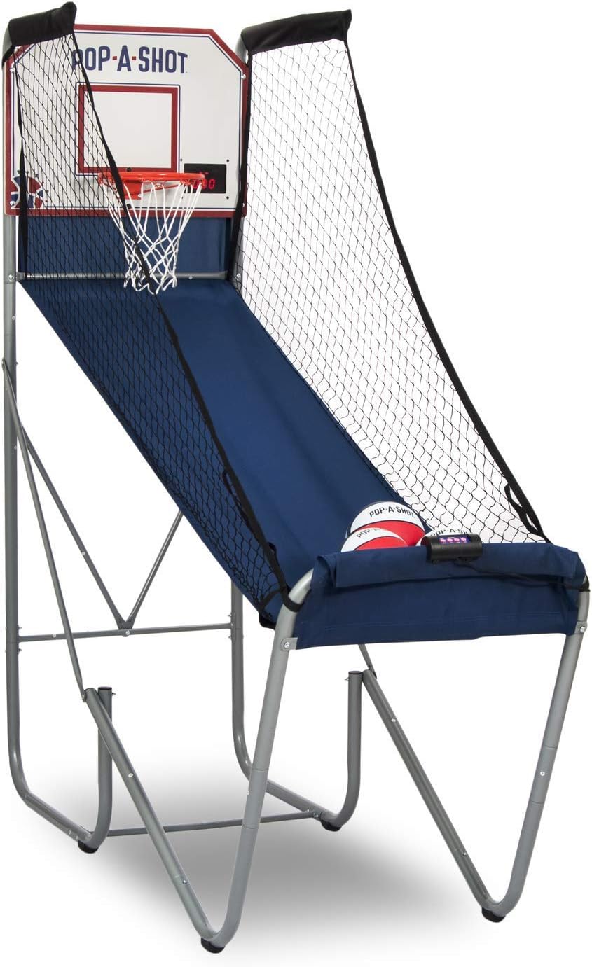 Pop-A-Shot Home Single Shot | 1-Hoop Indoor Electronic Arcade Basketball | Indoor Electronic Arcade Basketball Machine, High Quality Durable Frame