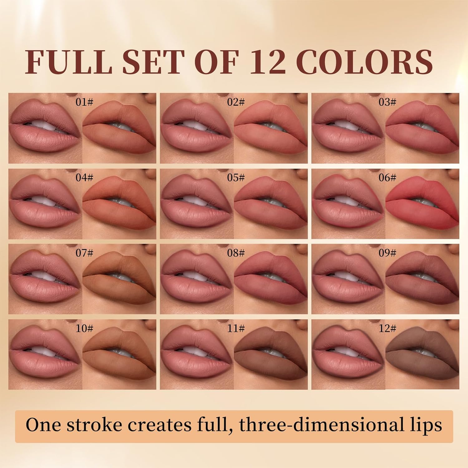 QiBest 7Pcs Matte Liquid Lipstick + 1Pcs Lip Plumper Makeup Set Kit, Pigmented Long Lasting Lip Gloss Set