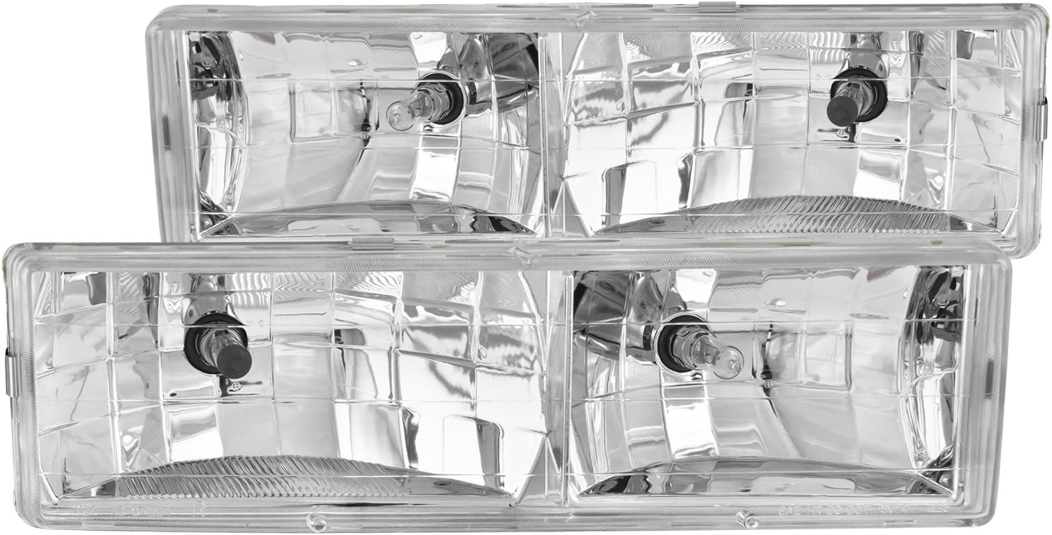 Anzo USA 111004 Chevrolet Crystal Chrome Headlight Assembly - (Sold in Pairs)