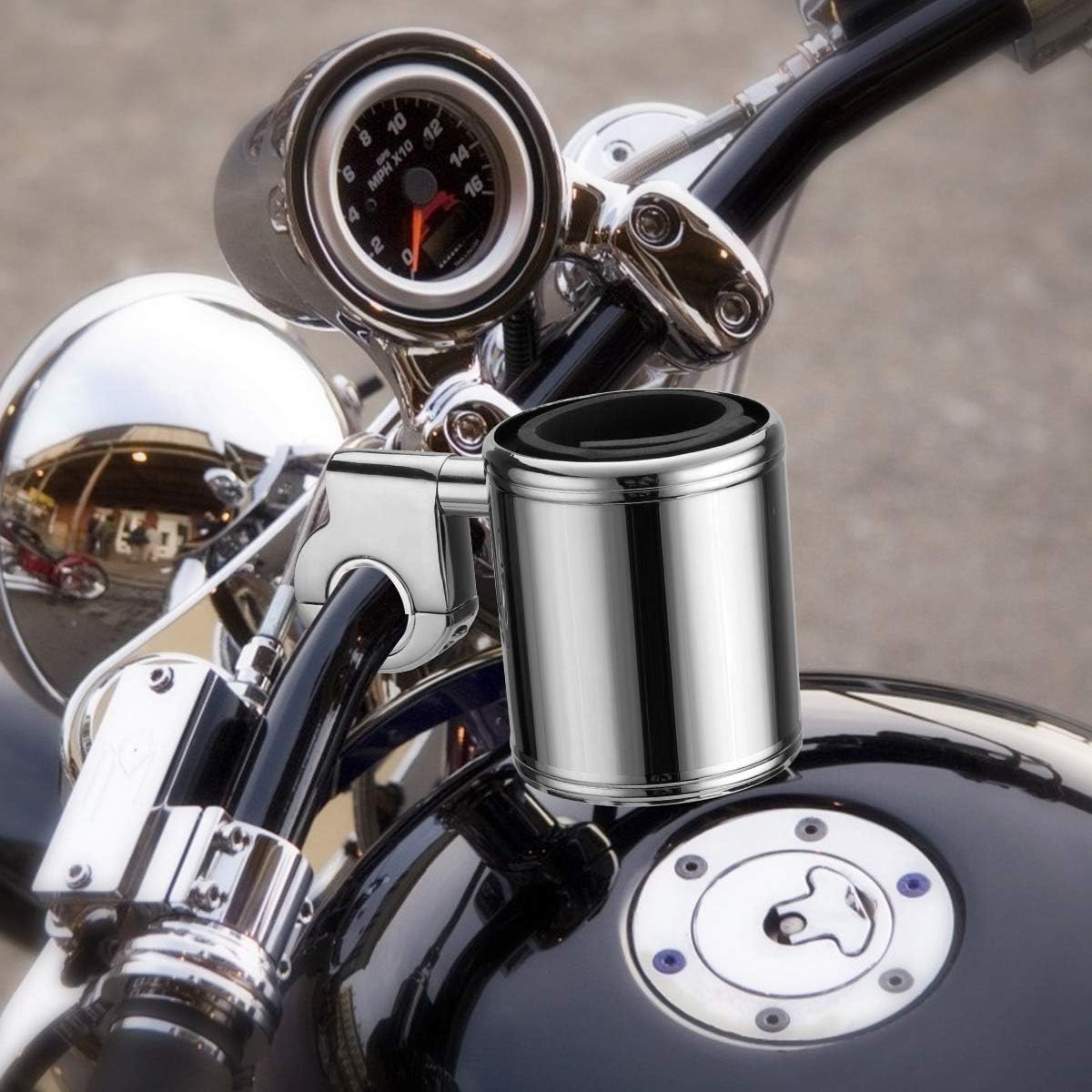 Motorcycle Handlebar Mount, Cup Drink Water Bottle Holder for Handlebar, Armrest, Roll Bar