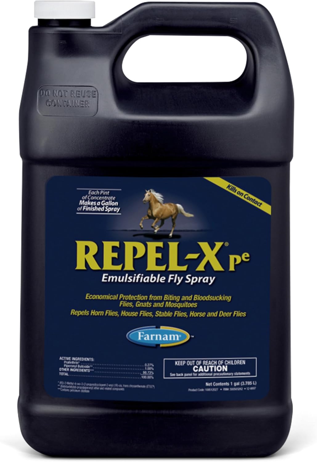 Farnam Repel-X pe Fly Spray Concentrate for Horses & Dogs, 16 oz | Makes 4 Quarts,Repels barn flies, gnats, mosquitoes, ticks, and lice as a concentrated that mixes with water