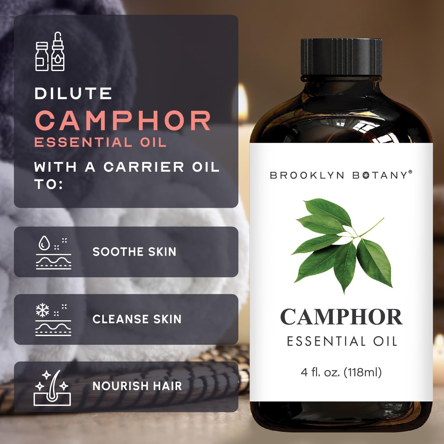 Brooklyn Botany Peppermint Essential Oil - Huge 4 Fl Oz - 100% Pure and Natural - Premium Grade with Dropper - for Aromatherapy and Diffuser