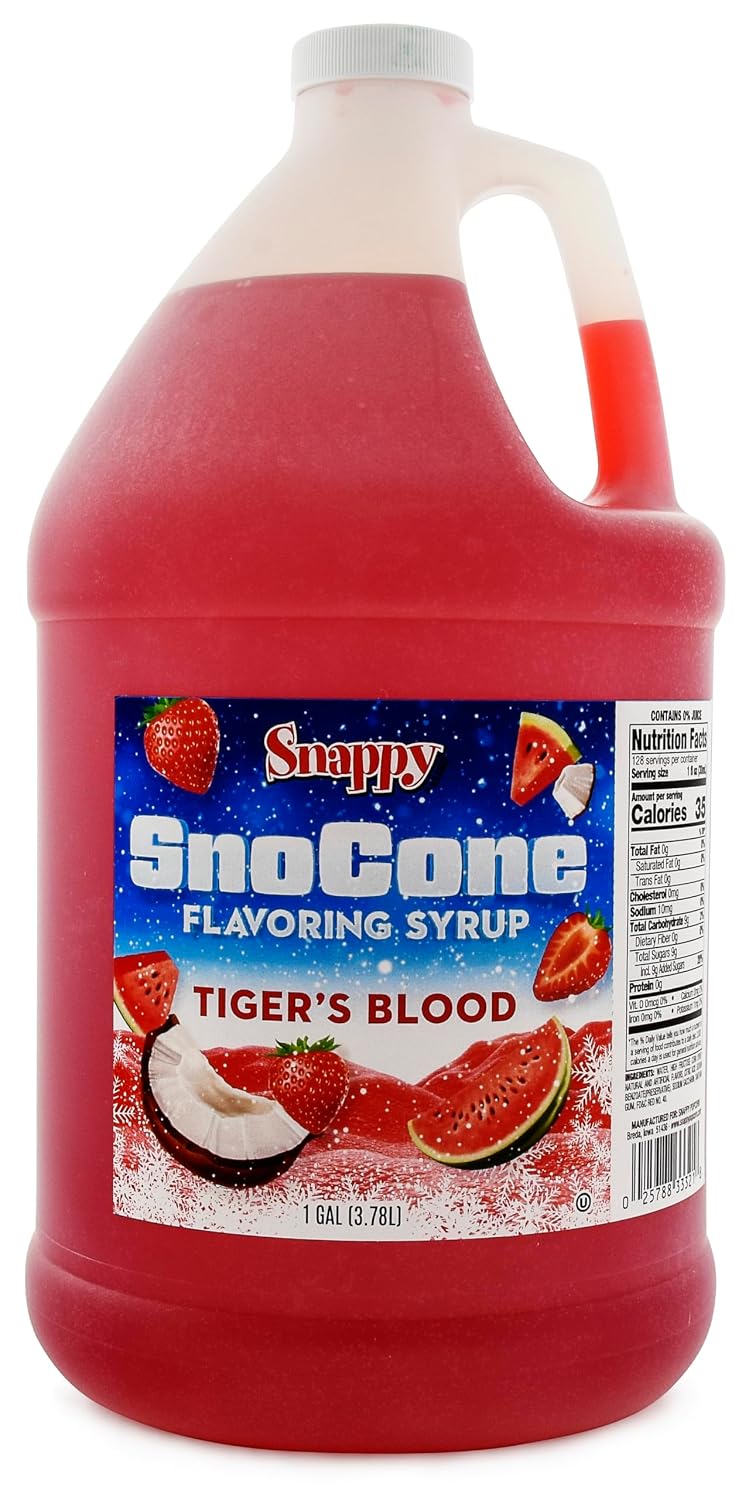 Snappy Green Apple Sno Cone Syrup, 1 Gallon (128 oz), Ready to Use for Snow Cone Machines and Shaved Ice