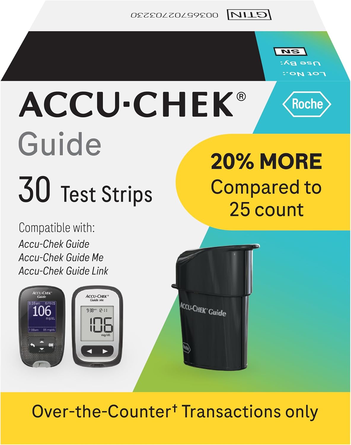 Accu-Chek Guide Glucose Test Strips, Pack of 50 | Diabetic Blood Sugar Testing