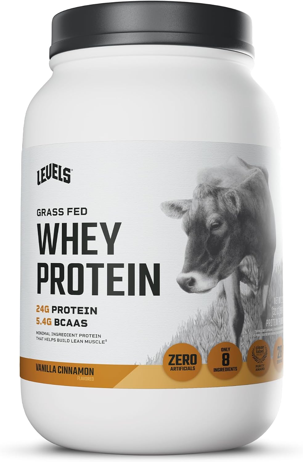 Levels Whey Protein Powder, No Artificial Ingredients, Pure Chocolate, 5LB | 24G of Protein, 5.4G BCAAs, Clean Ingredients, Hormone Free Dairy, No Fillers, No Added Sugar, No Junk