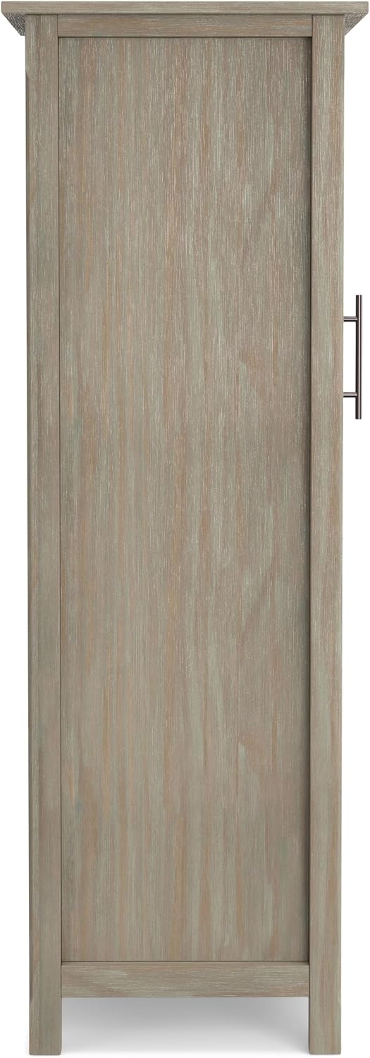 SIMPLIHOME Avalon 12-Bottle SOLID WOOD 22 Inch Wide Contemporary High Storage Wine Rack Cabinet in Dark Tobacco Brown, For the Living Room, Dining Room and Kitchen