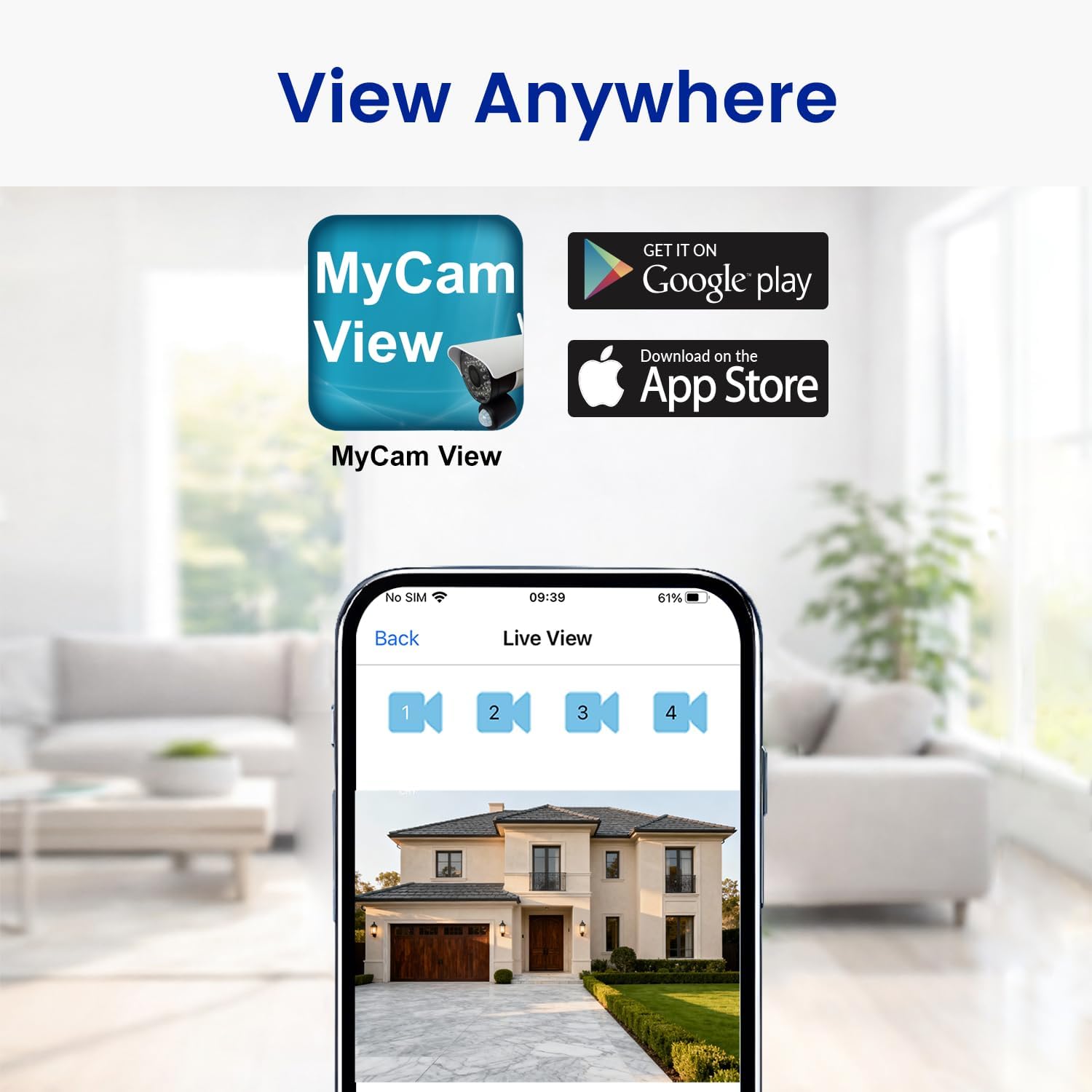 CasaCam Wireless Security Camera Air, 7 inch Monitor, 2 720p Cams, No Fees