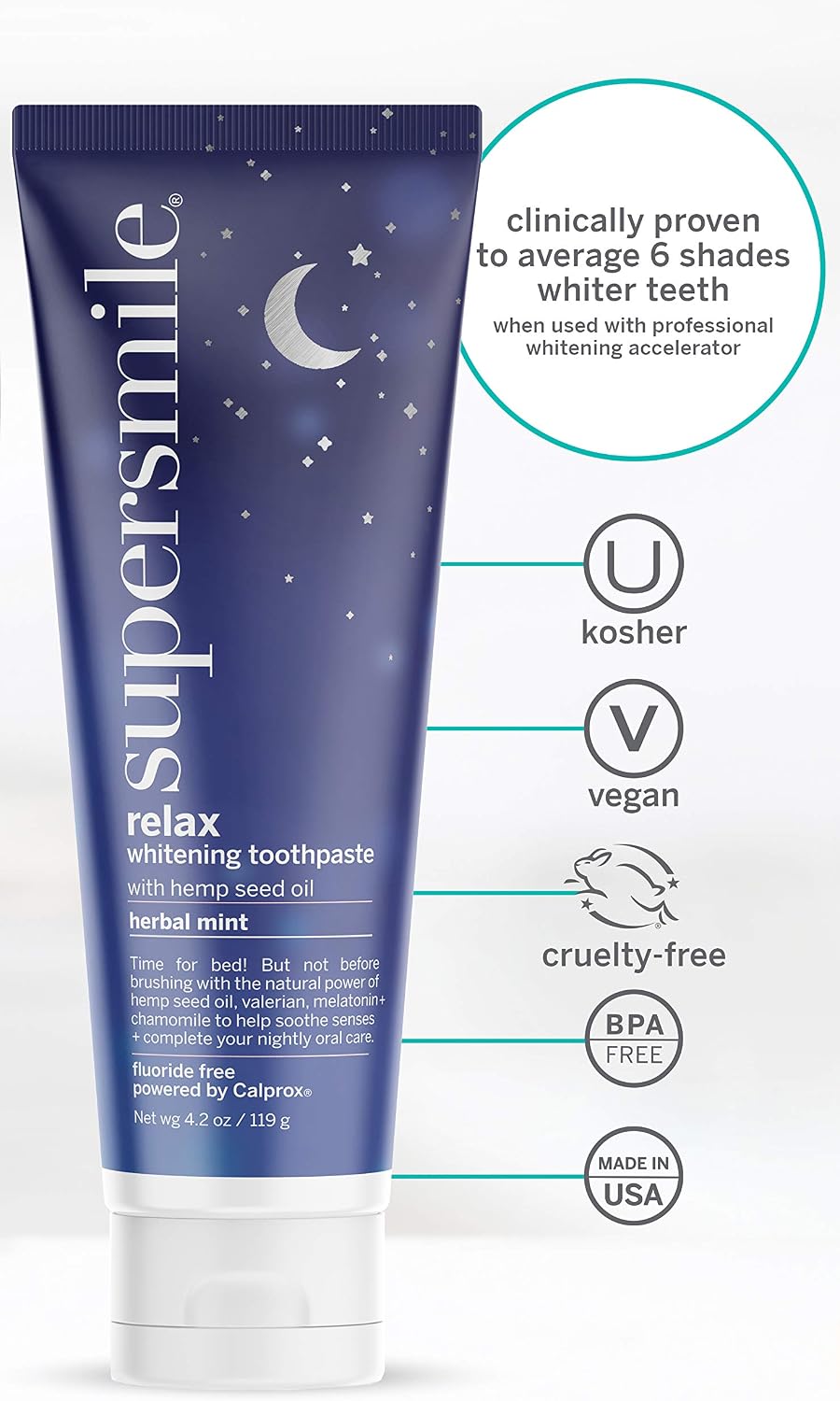 Supersmile Awake Zesty Mint Whitening Toothpaste, with Caffeine, 4.2 Oz