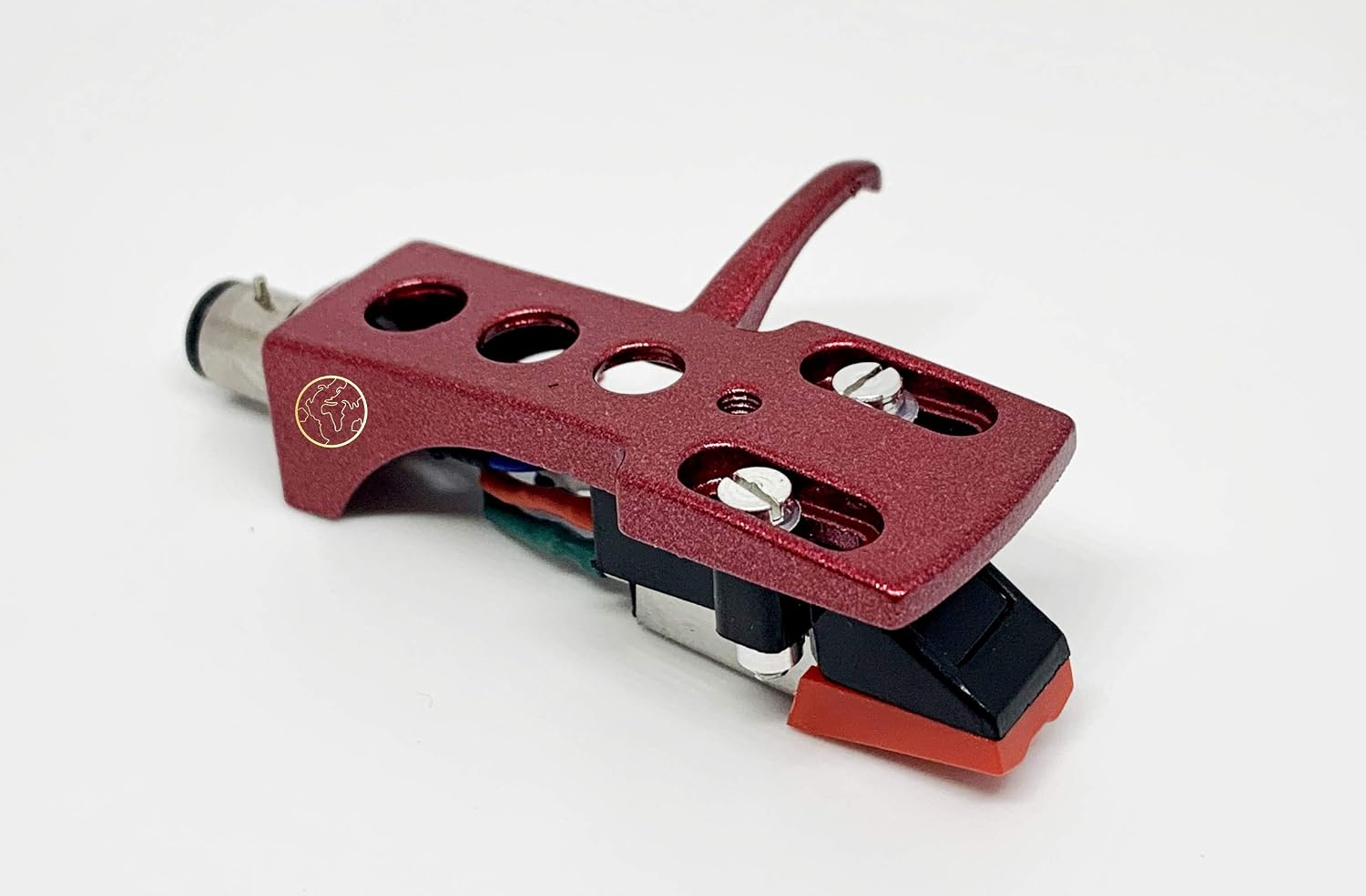 Red Headshell, mount, cartridge and stylus, elliptical needle for Numark TT100. TT200, TT500, TT1510, TT1529, TT1550, TT1520, TT1600, TT1610, TT1625