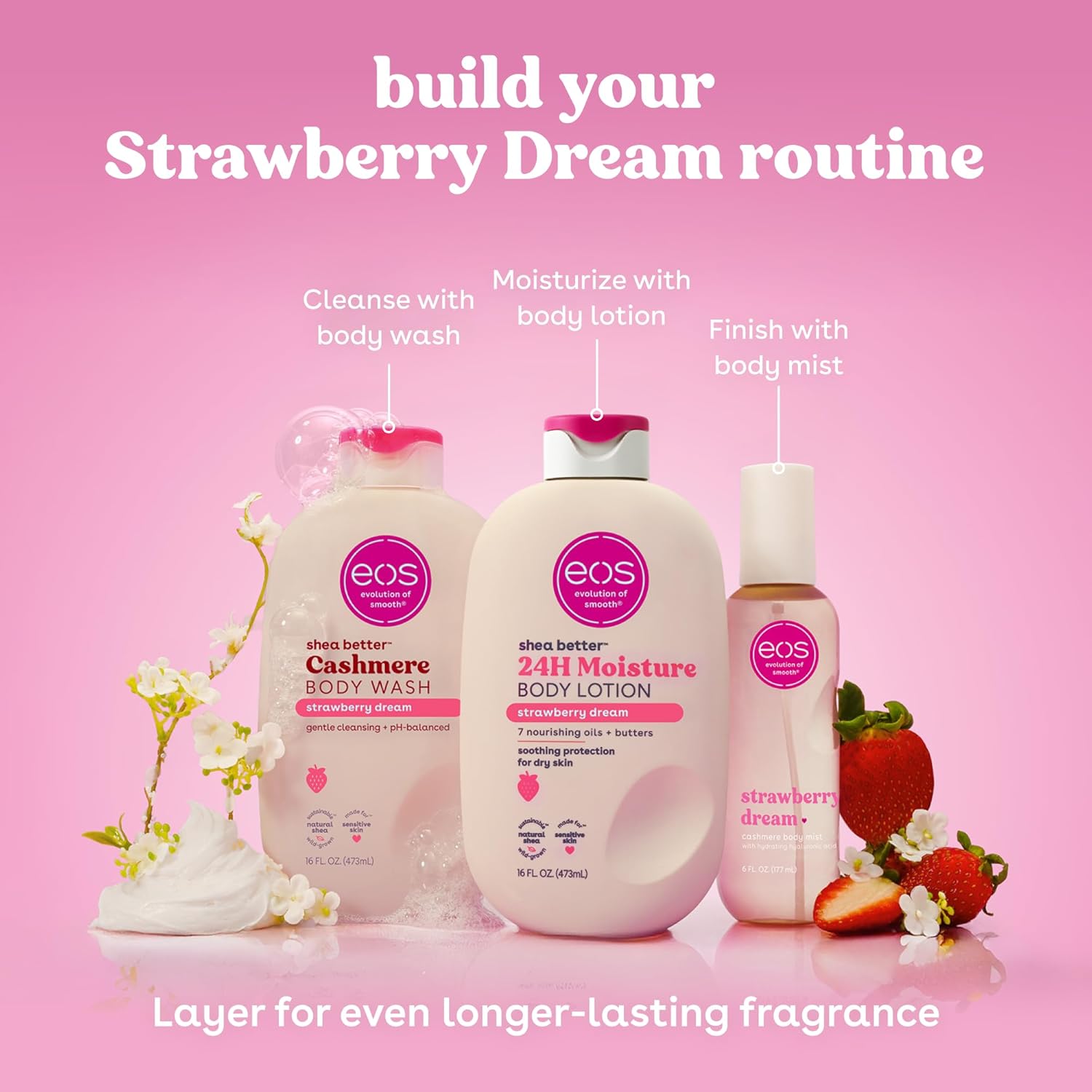 eos Shea Better 24H Moisture Body Lotion- Pomegranate Raspberry, 16 fl oz