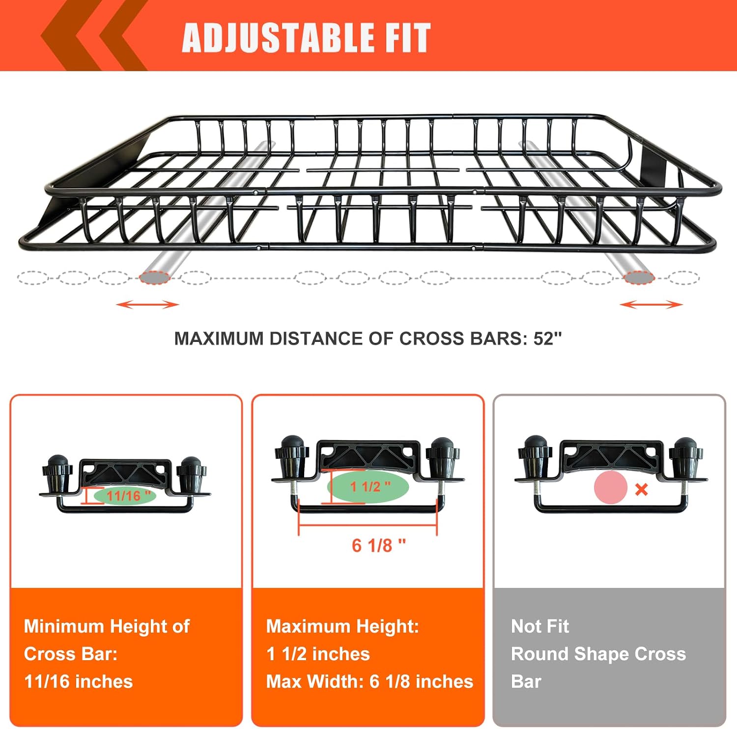 Roof Rack Rooftop Cargo Carrier Basket 65"*39"*6"+Waterproof Bag 20 Cu.Ft. | Roof Basket include Cargo Net with Hooks,Ratchet Straps,Combination Lock|200 Lbs Capacity,Universal Rooftop Large Roof Rack