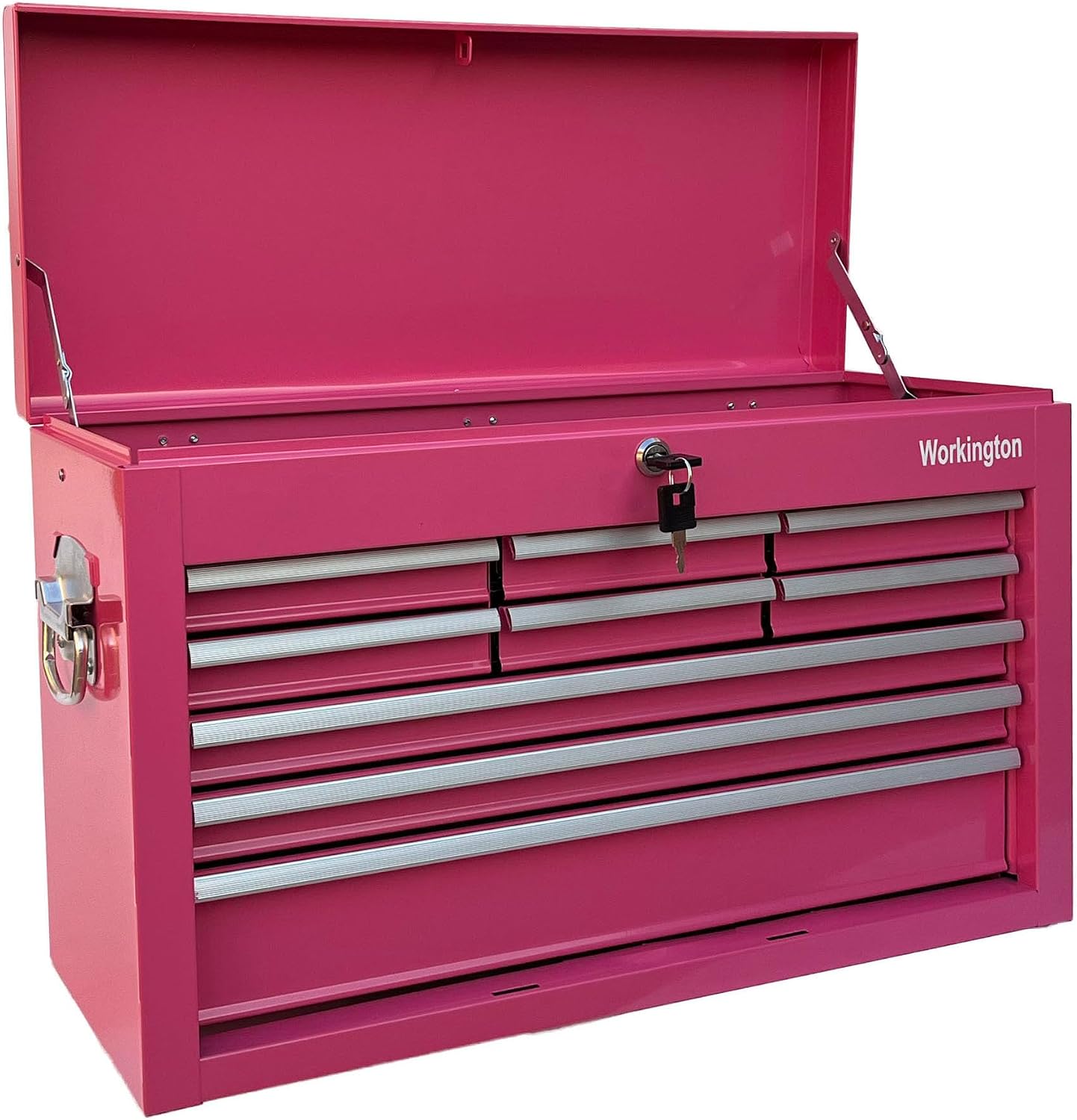 Workington Portable Metal Tool Chest with 9 Drawers, 24" 9-Drawer Tool Chest Cabinet with Ball Bearing Drawer Slides