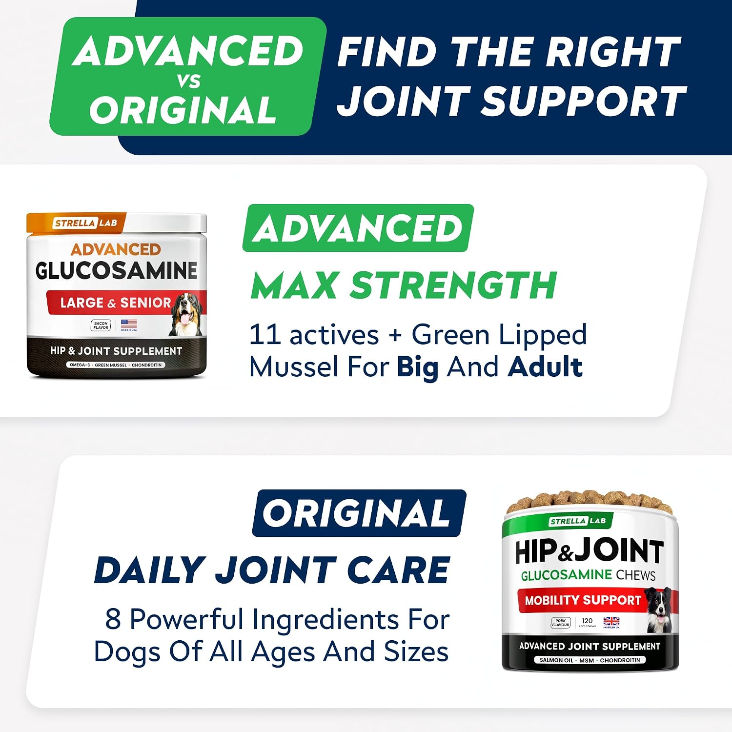 Advanced Glucosamine for Dogs, Chondroitin & MSM Hip Joint Supplement Chews