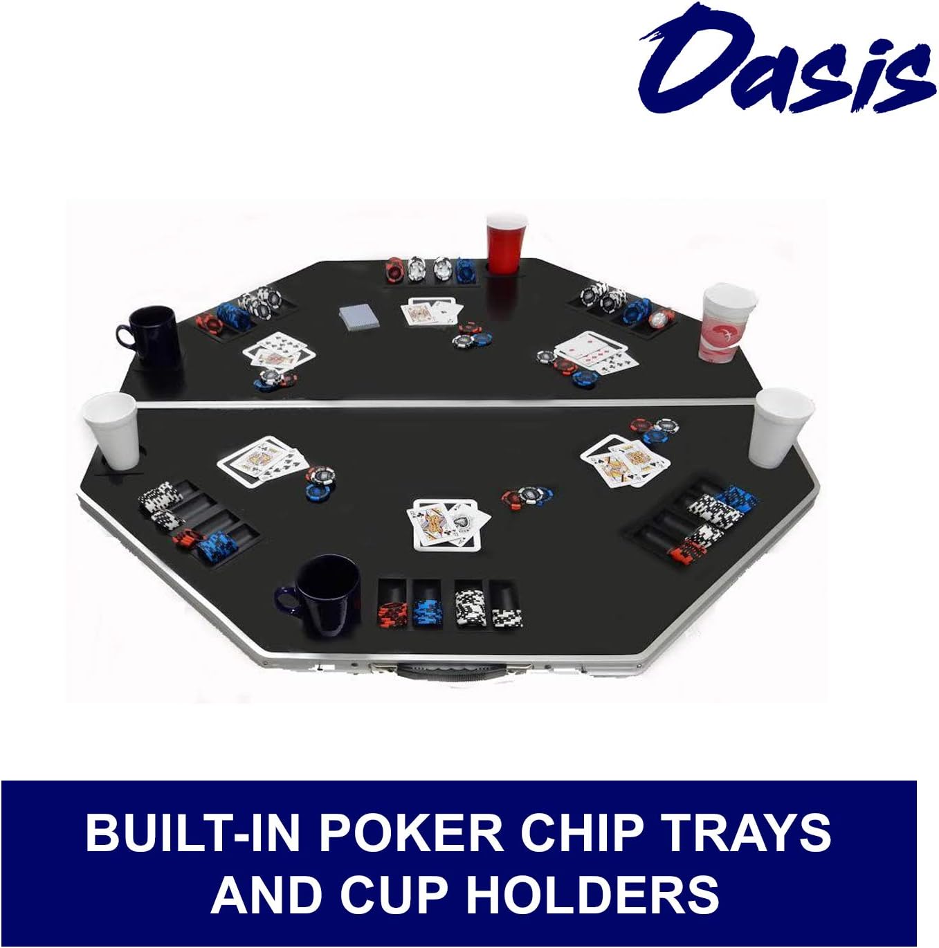 Portable TuscanyPro Professional High Roller Tour Lightweight Folding Poker Table Aluminum-High and Low Settings-Carry Bag-Take it Anywhere-Best