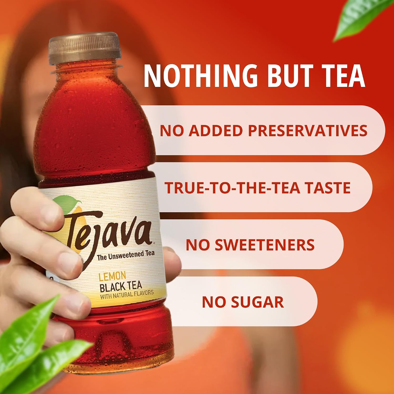 Tejava Pineapple Mango Unsweetened Black Iced Tea, 16.9 fl oz, Pack of 12