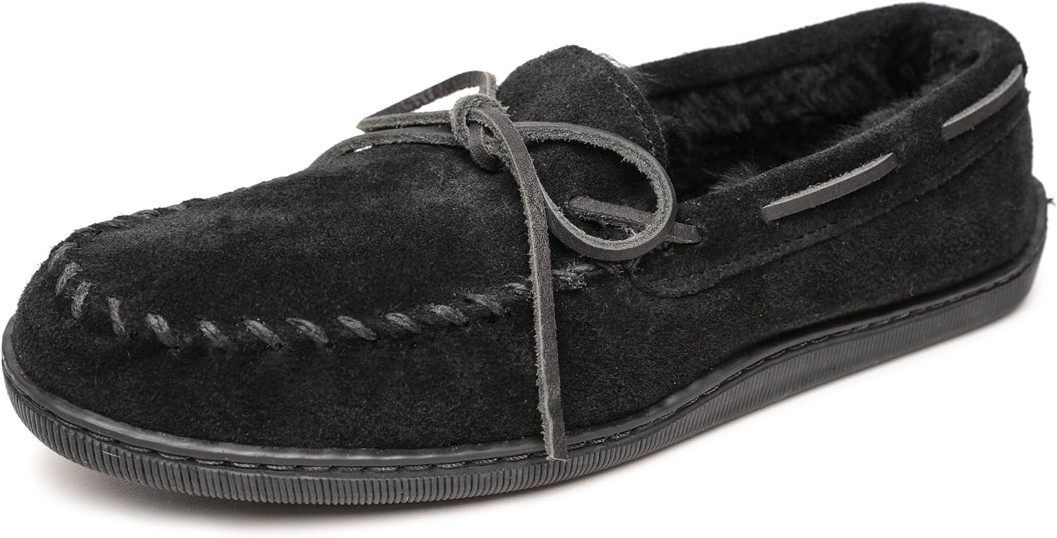 Minnetonka Men's Sheepskin Hardsole Slipper