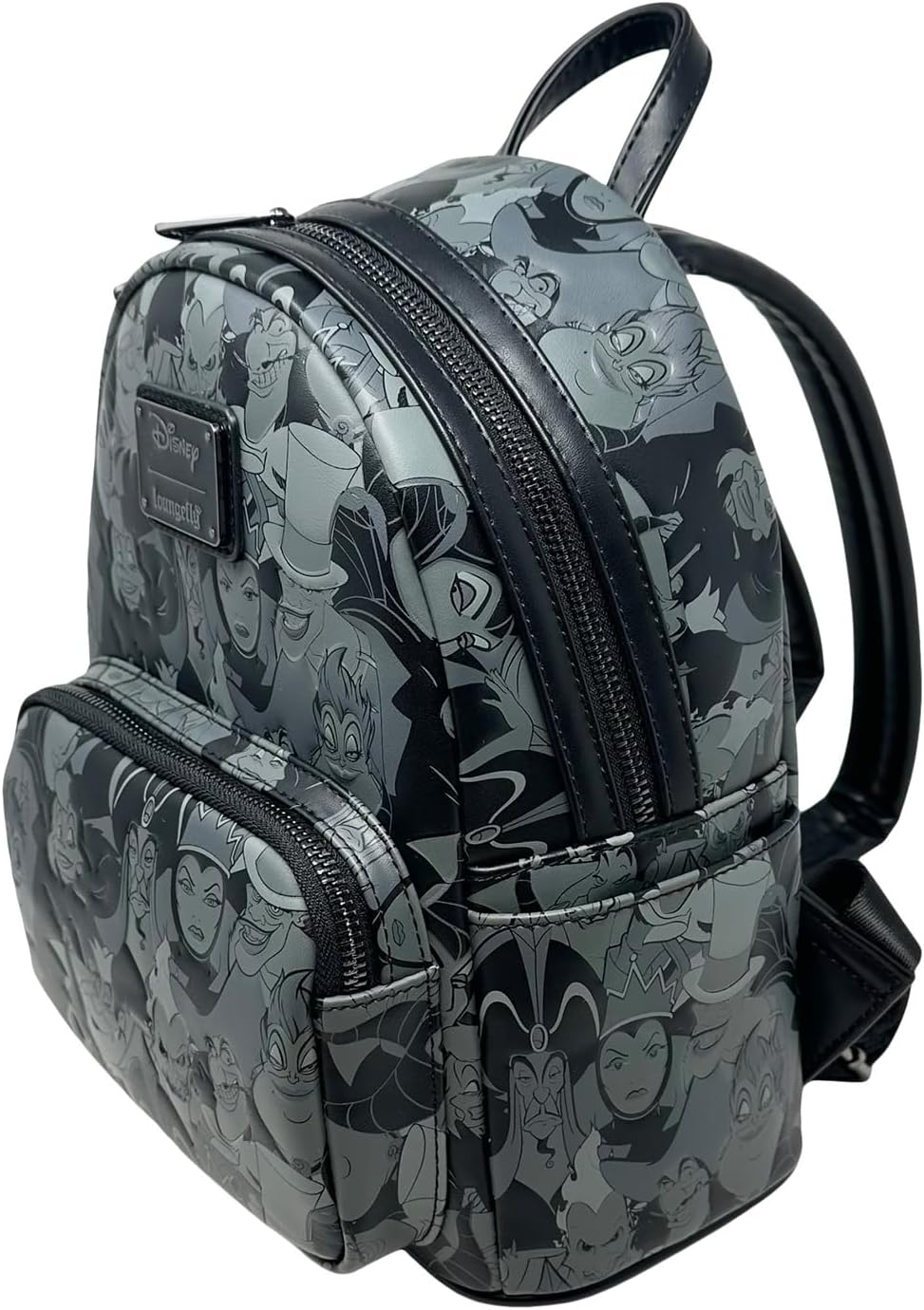 Loungefly Disney Villains Debossed All Over Print Womens Double Strap Shoulder Bag Purse