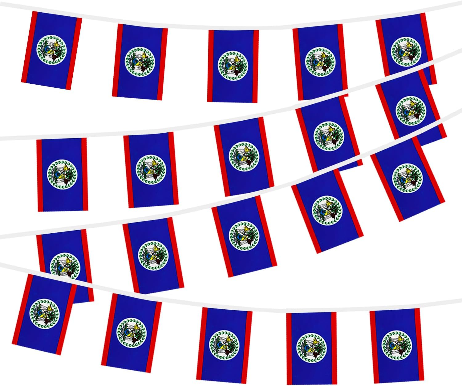 Nicaragua String Flags Banner Mini Small Nicaraguans Flag Bunting Patriotic Hanging Decor,National Holiday, Sports Game, Fiesta & Themed Party,18 Feet 20 Flags