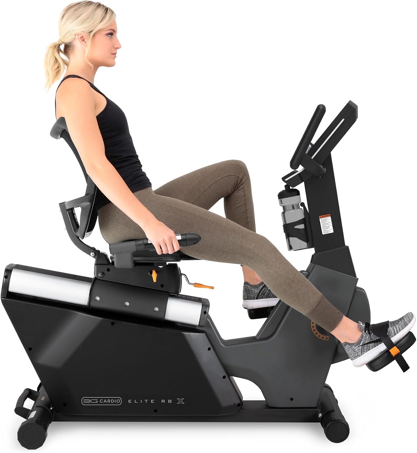 Elite RB X Recumbent Exercise Bike - FreeSync FTMS Bluetooth Smart App Connectivity - Compact 49" (L) - Oversized Soft 4-Way Adj. Seat - 350 lb Cap.